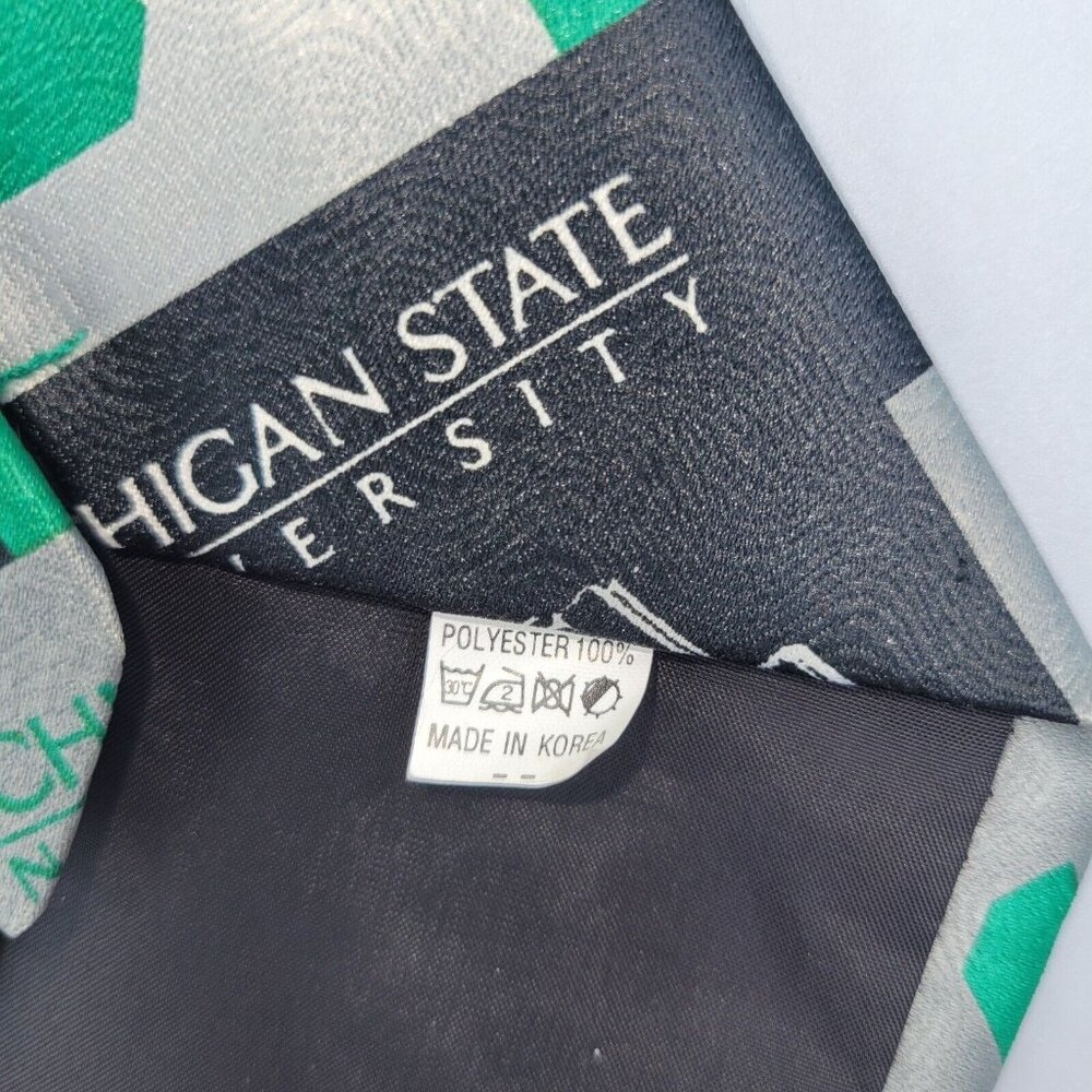 Ralph Marlin RM Michigan State University Tie 2003 Necktie Vintage Green Black - Picture 5 of 7